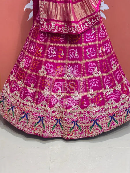 GAZI SILK ZARDOZI GOTA PATTI LEHENGA