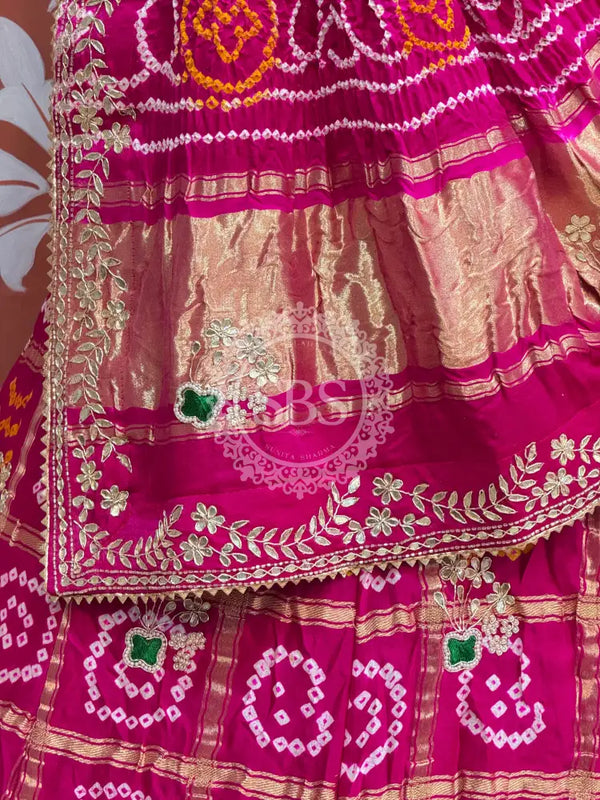 GAZI SILK ZARDOZI GOTA PATTI LEHENGA