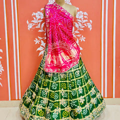 GAZI SILK ZARDOZI GOTA PATTI LEHENGA