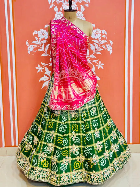 GAZI SILK ZARDOZI GOTA PATTI LEHENGA