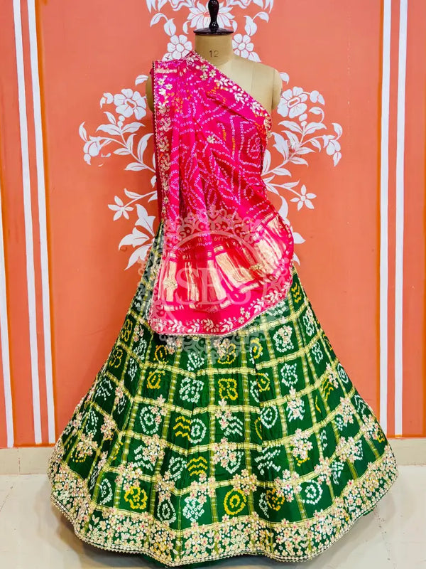 GAZI SILK ZARDOZI GOTA PATTI LEHENGA