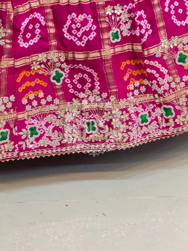GAZI SILK ZARDOZI GOTA PATTI LEHENGA