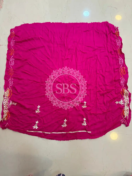 GAZI SILK ZARDOZI GOTA PATTI LEHENGA