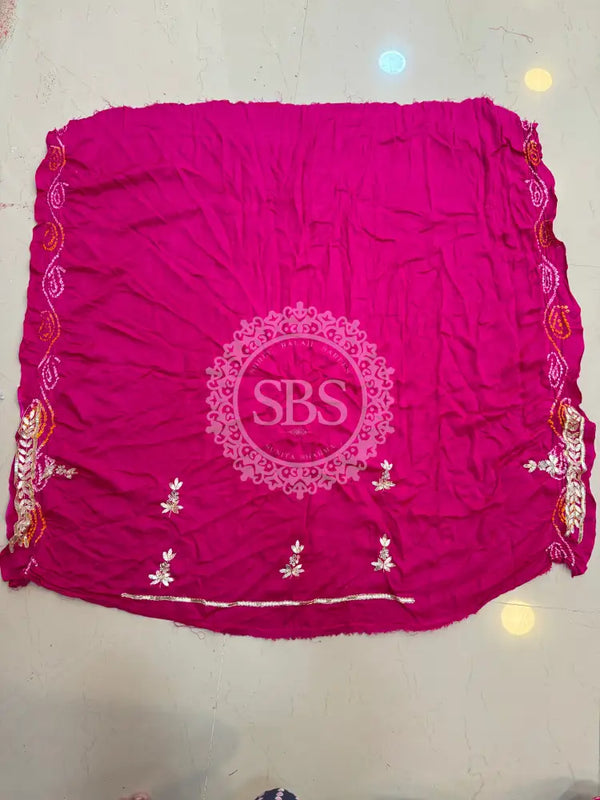 GAZI SILK ZARDOZI GOTA PATTI LEHENGA