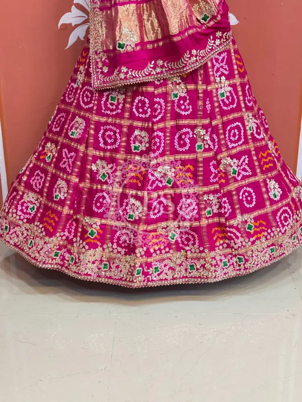GAZI SILK ZARDOZI GOTA PATTI LEHENGA