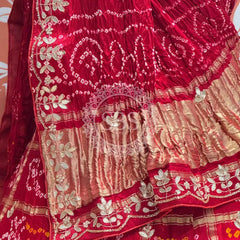 GAZI SILK ZARDOZI GOTA PATTI LEHENGA