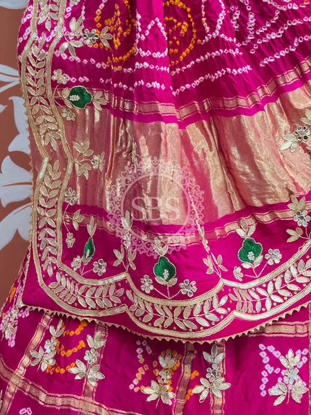 GAZI SILK ZARDOZI GOTA PATTI LEHENGA