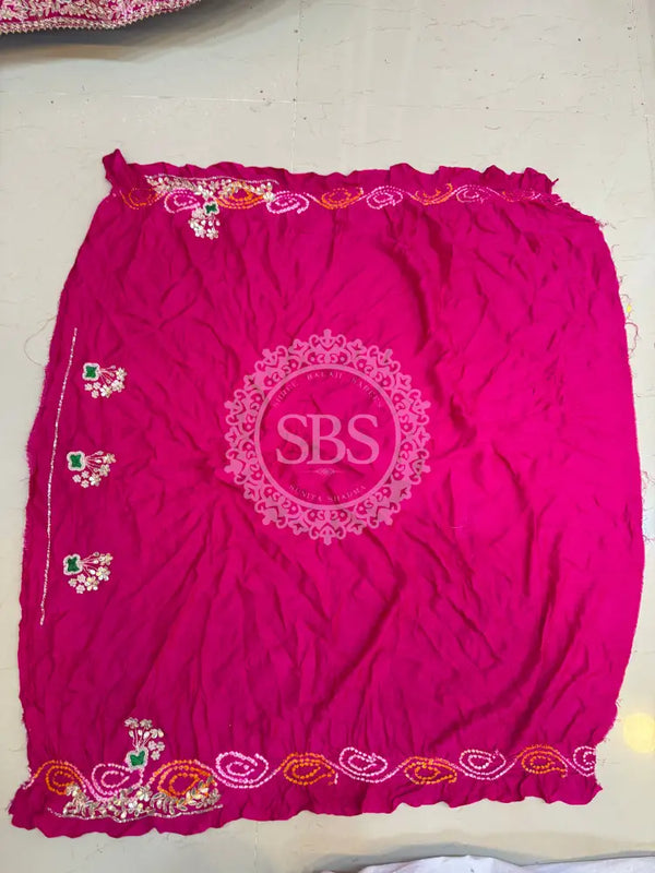 GAZI SILK ZARDOZI GOTA PATTI LEHENGA