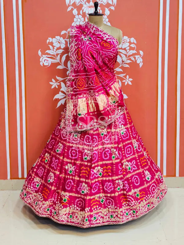 GAZI SILK ZARDOZI GOTA PATTI LEHENGA