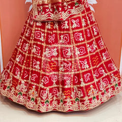 GAZI SILK ZARDOZI GOTA PATTI LEHENGA