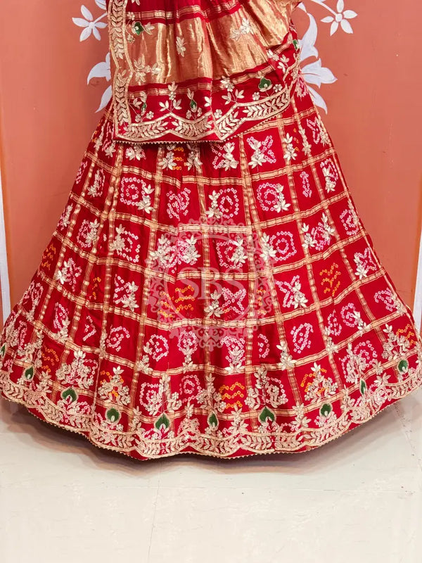 GAZI SILK ZARDOZI GOTA PATTI LEHENGA