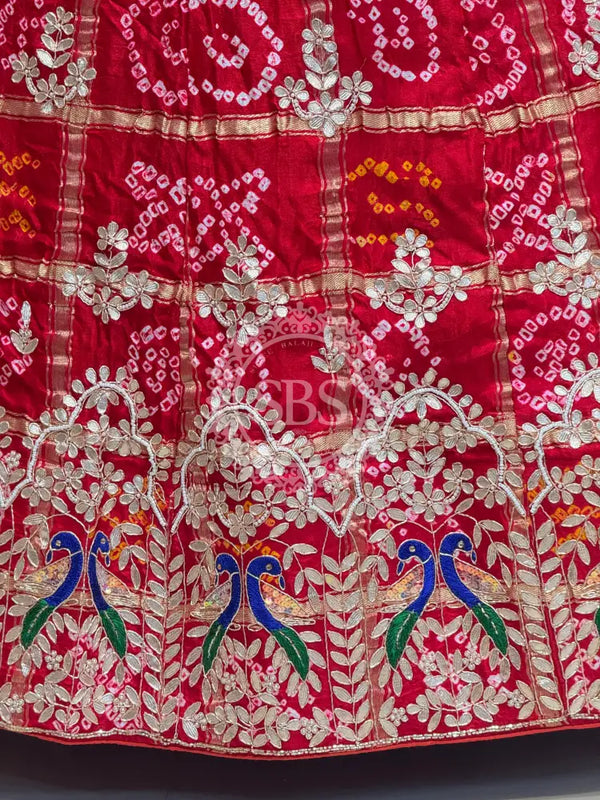 GAZI SILK ZARDOZI GOTA PATTI LEHENGA