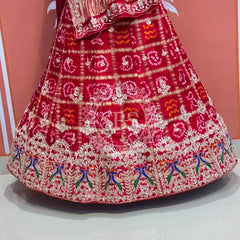 GAZI SILK ZARDOZI GOTA PATTI LEHENGA