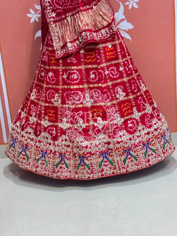 GAZI SILK ZARDOZI GOTA PATTI LEHENGA