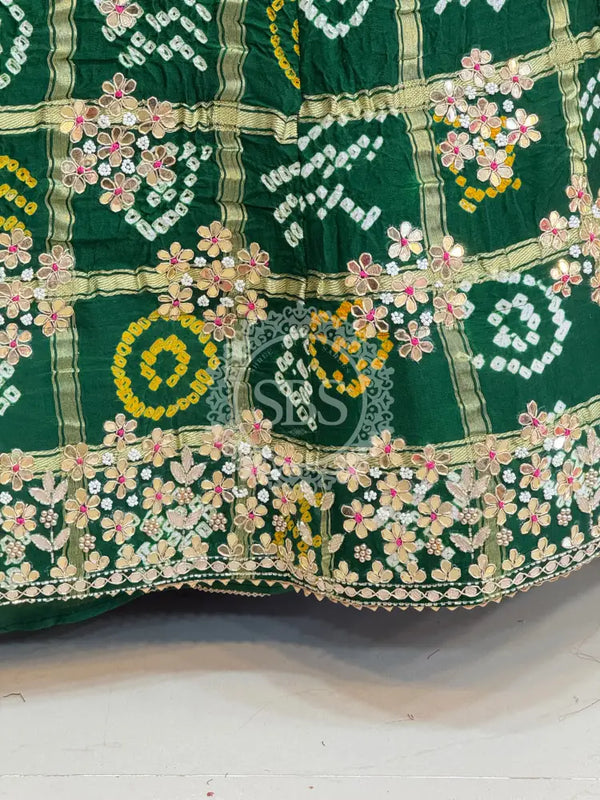 GAZI SILK ZARDOZI GOTA PATTI LEHENGA