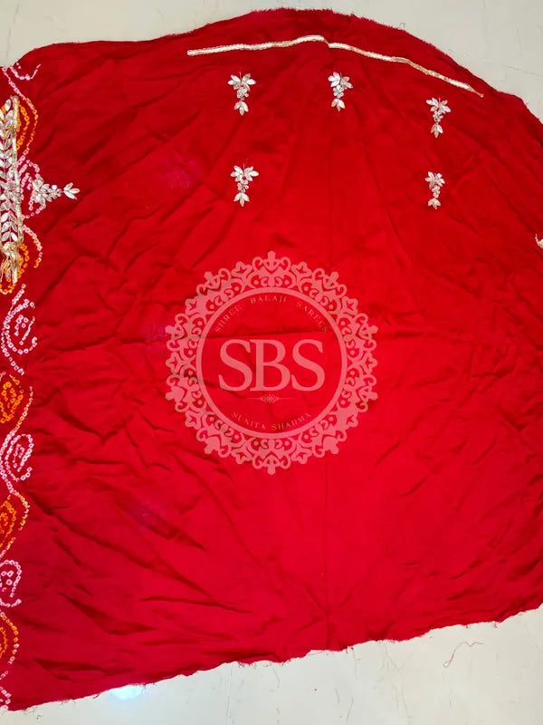 GAZI SILK ZARDOZI GOTA PATTI LEHENGA