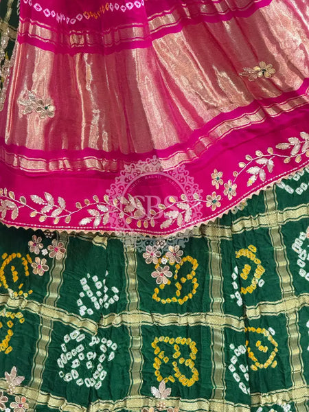 GAZI SILK ZARDOZI GOTA PATTI LEHENGA