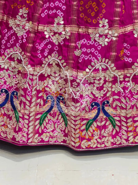 GAZI SILK ZARDOZI GOTA PATTI LEHENGA