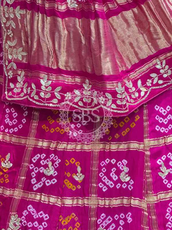 GAZI SILK ZARDOZI GOTA PATTI LEHENGA