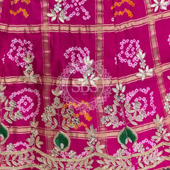 GAZI SILK ZARDOZI GOTA PATTI LEHENGA