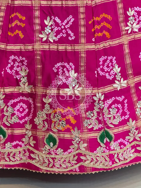 GAZI SILK ZARDOZI GOTA PATTI LEHENGA