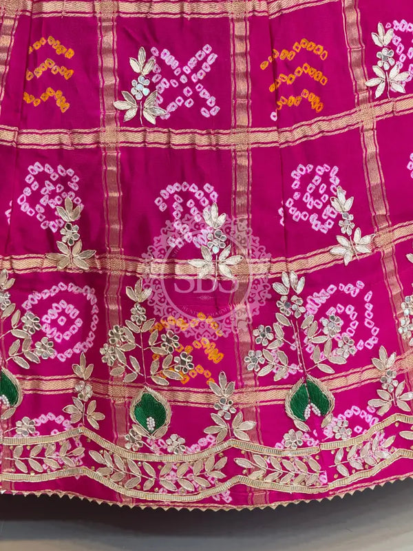 GAZI SILK ZARDOZI GOTA PATTI LEHENGA