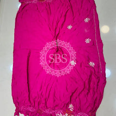 GAZI SILK ZARDOZI GOTA PATTI LEHENGA Pink / Free Size