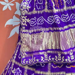 GAZI SILK ZARDOZI GOTA PATTI LEHENGA Purple / Free Size