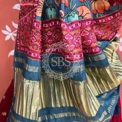 GEORGETTE EMBROIDERED LEHENGA WITH GAZI SILK DUPATTA