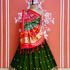 GEORGETTE EMBROIDERED LEHENGA WITH GAZI SILK DUPATTA