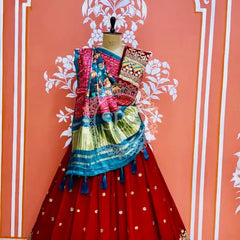 GEORGETTE EMBROIDERED LEHENGA WITH GAZI SILK DUPATTA