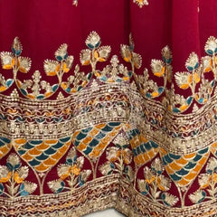 GEORGETTE EMBROIDERED LEHENGA WITH GAZI SILK DUPATTA