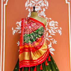 GEORGETTE EMBROIDERED LEHENGA WITH GAZI SILK DUPATTA