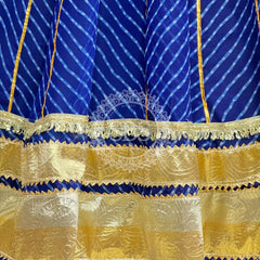 GEORGETTE GOLDEN SILVER WORK EXTRA FLARED LEHENGA Blue / Free Size