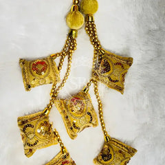 GEORGETTE GOLDEN SILVER WORK EXTRA FLARED LEHENGA Orange / Free Size