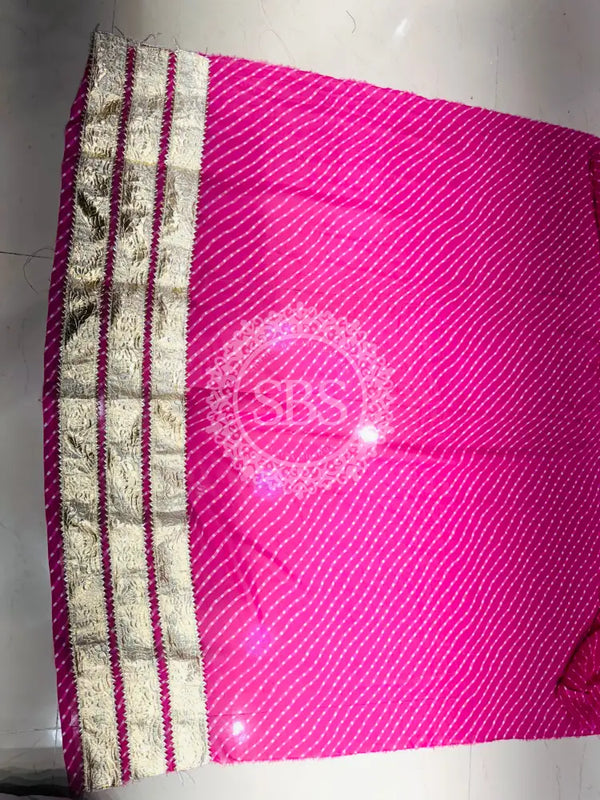 GEORGETTE GOLDEN SILVER WORK EXTRA FLARED LEHENGA Pink / Free Size