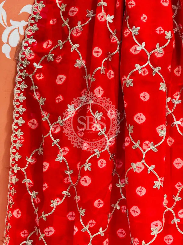 GEORGETTE GOTA PATTI WORK SAREE