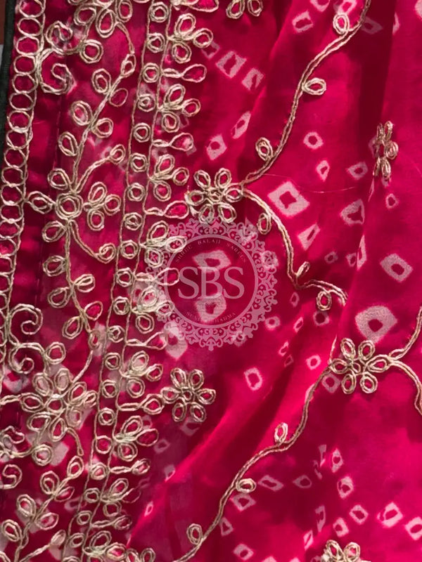 GEORGETTE GOTA PATTI WORK SAREE