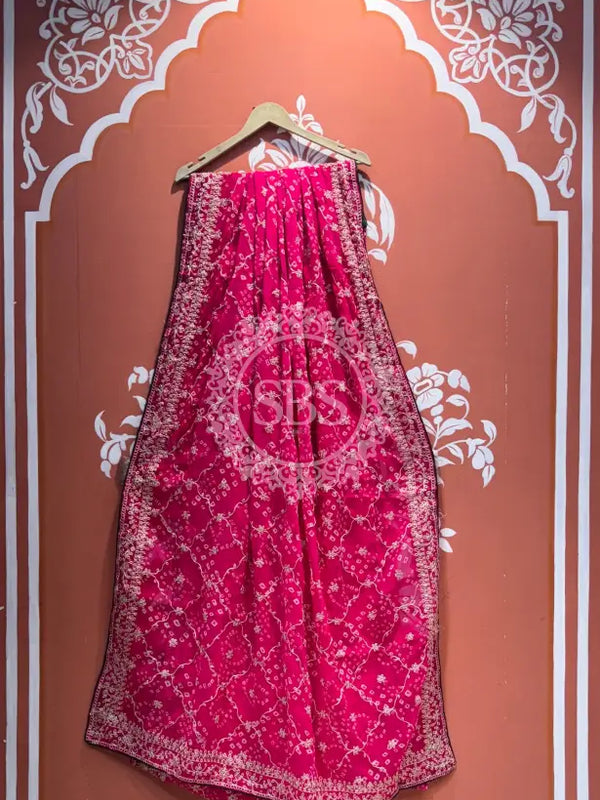 GEORGETTE GOTA PATTI WORK SAREE