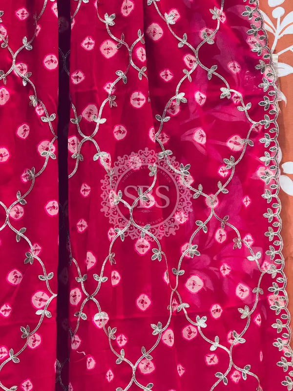 GEORGETTE GOTA PATTI WORK SAREE