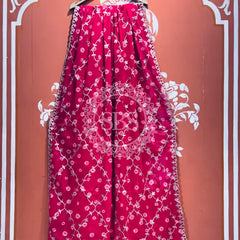 GEORGETTE GOTA PATTI WORK SAREE Rani Pink