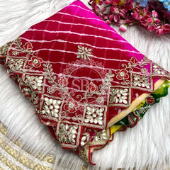 GEORGETTE KACHI PATTI DIAMOND BORDER SAREE
