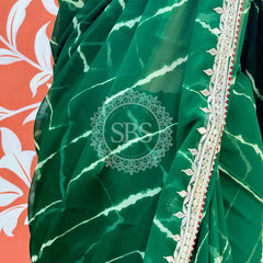 GEORGETTE LEHERIYA GOTA PATTI PEACOCK SAREE