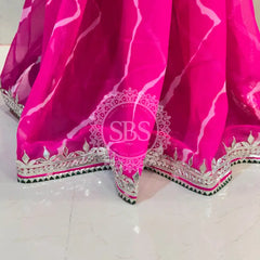 GEORGETTE LEHERIYA GOTA PATTI PEACOCK SAREE