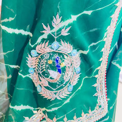 GEORGETTE LEHERIYA GOTA PATTI PEACOCK SAREE