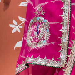 GEORGETTE LEHERIYA GOTA PATTI PEACOCK SAREE