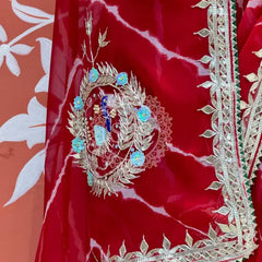 GEORGETTE LEHERIYA GOTA PATTI PEACOCK SAREE