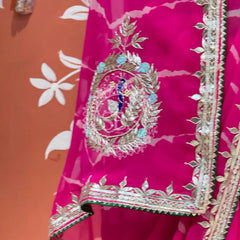 GEORGETTE LEHERIYA GOTA PATTI PEACOCK SAREE