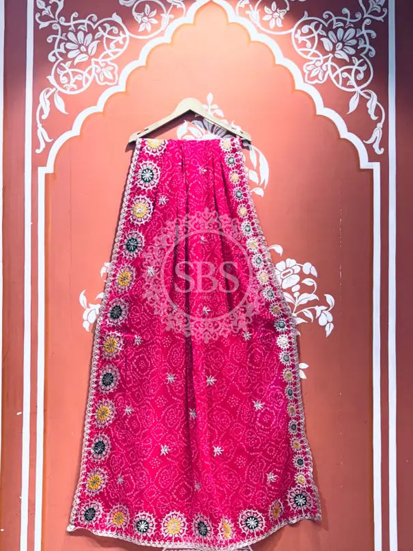 GEORGETTE MANDALA BHANDEJ SAREE