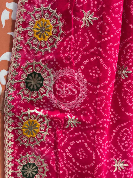 GEORGETTE MANDALA BHANDEJ SAREE